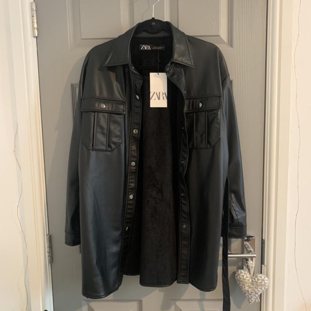 leather shacket zara