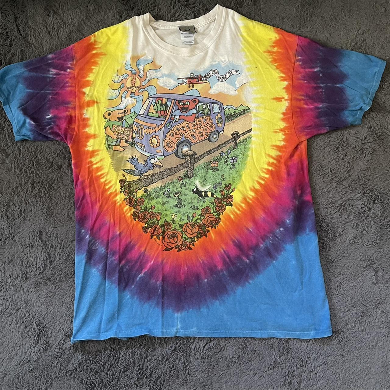 Vintage Liquid Blue Grateful Dead Band Shirt - Depop