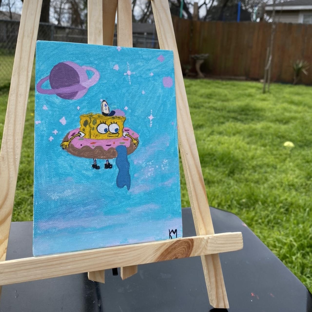 Sad spongebob 5x7 acrylic painting - Depop