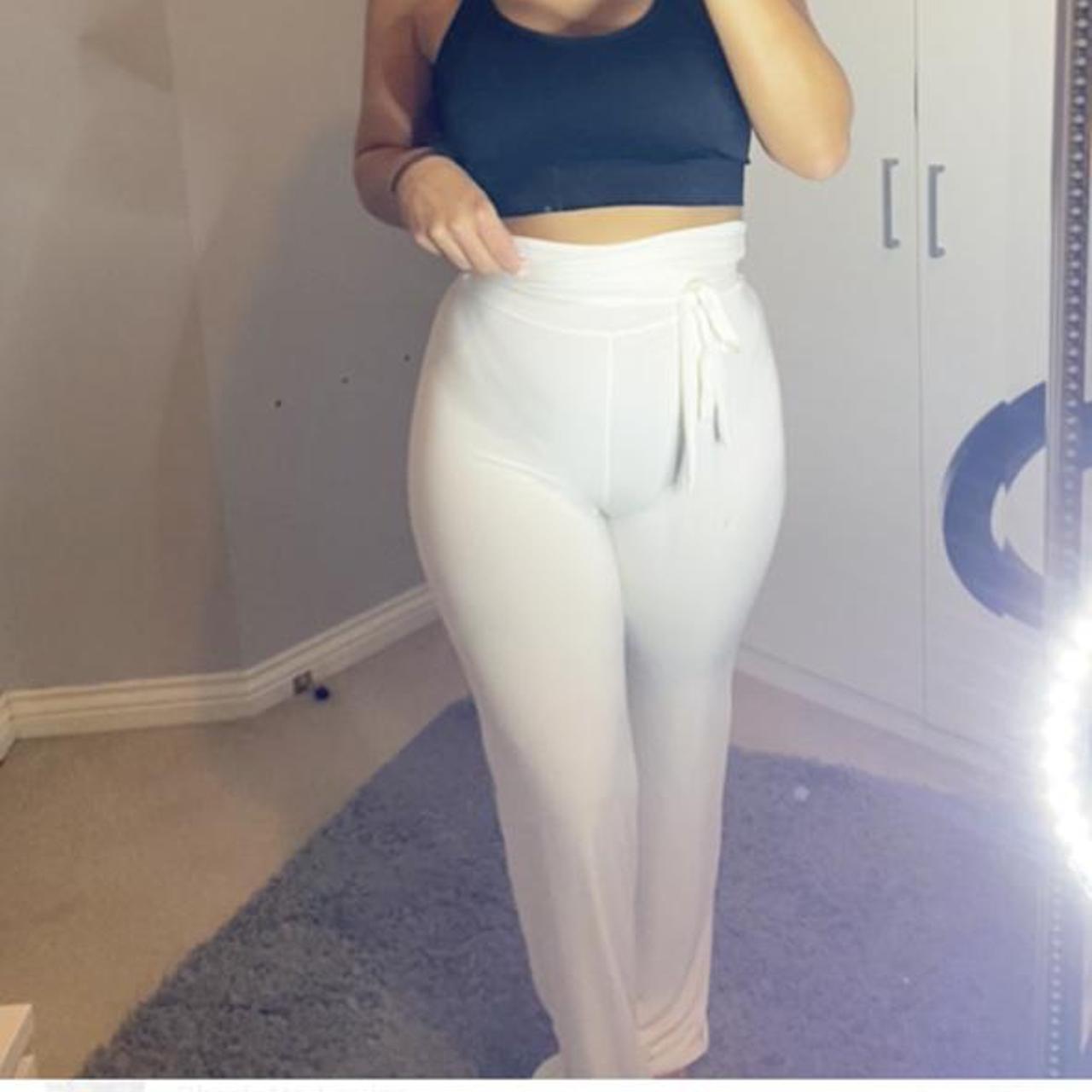 WHITE HIGHWAISTED TROUSERS Worn Only ONCE Size Depop   P0 