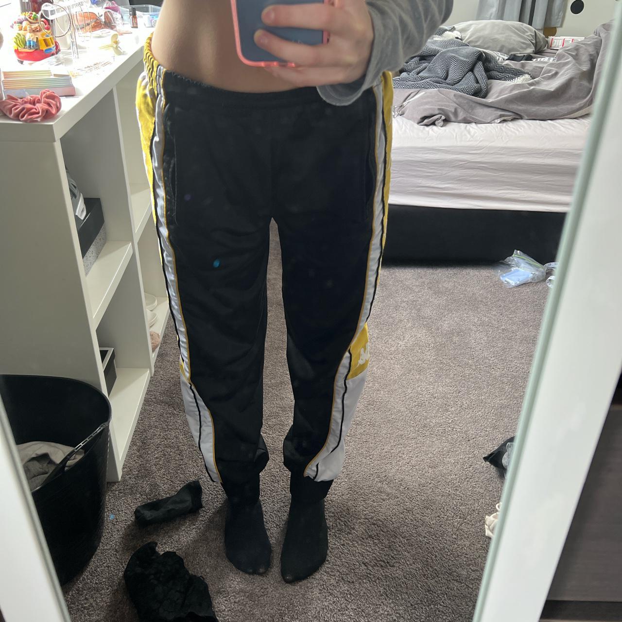 Kappa Men's Black and Gold Joggerstracksuits Depop