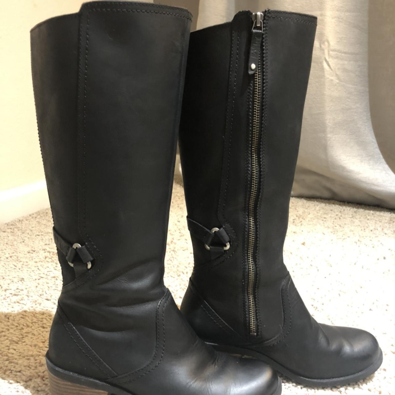 Teva foxy tall leather boots- black - Depop