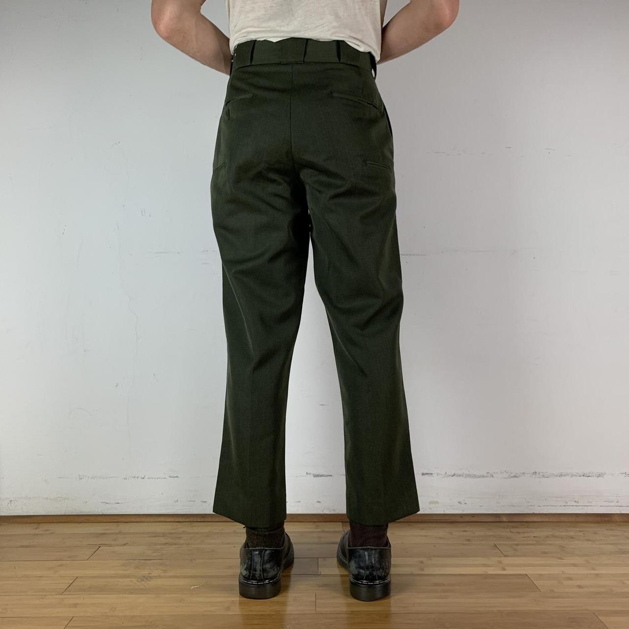 MILITARY UNIFORM GREEN HIGH WAISTED PANTS ①... - Depop