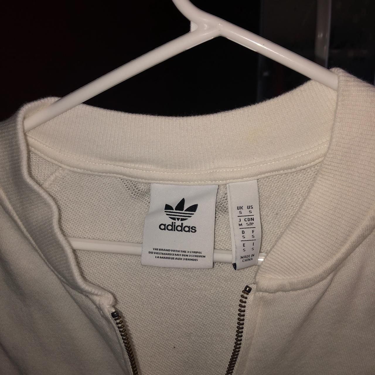 Adidas White Track Jacket Worn Once, Still in great... - Depop