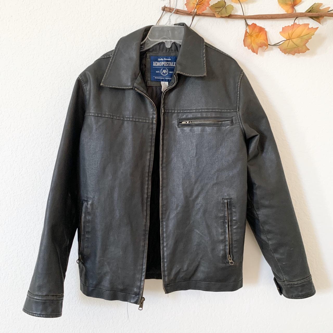 Aeropostale black jacket Vintage style has faded... - Depop