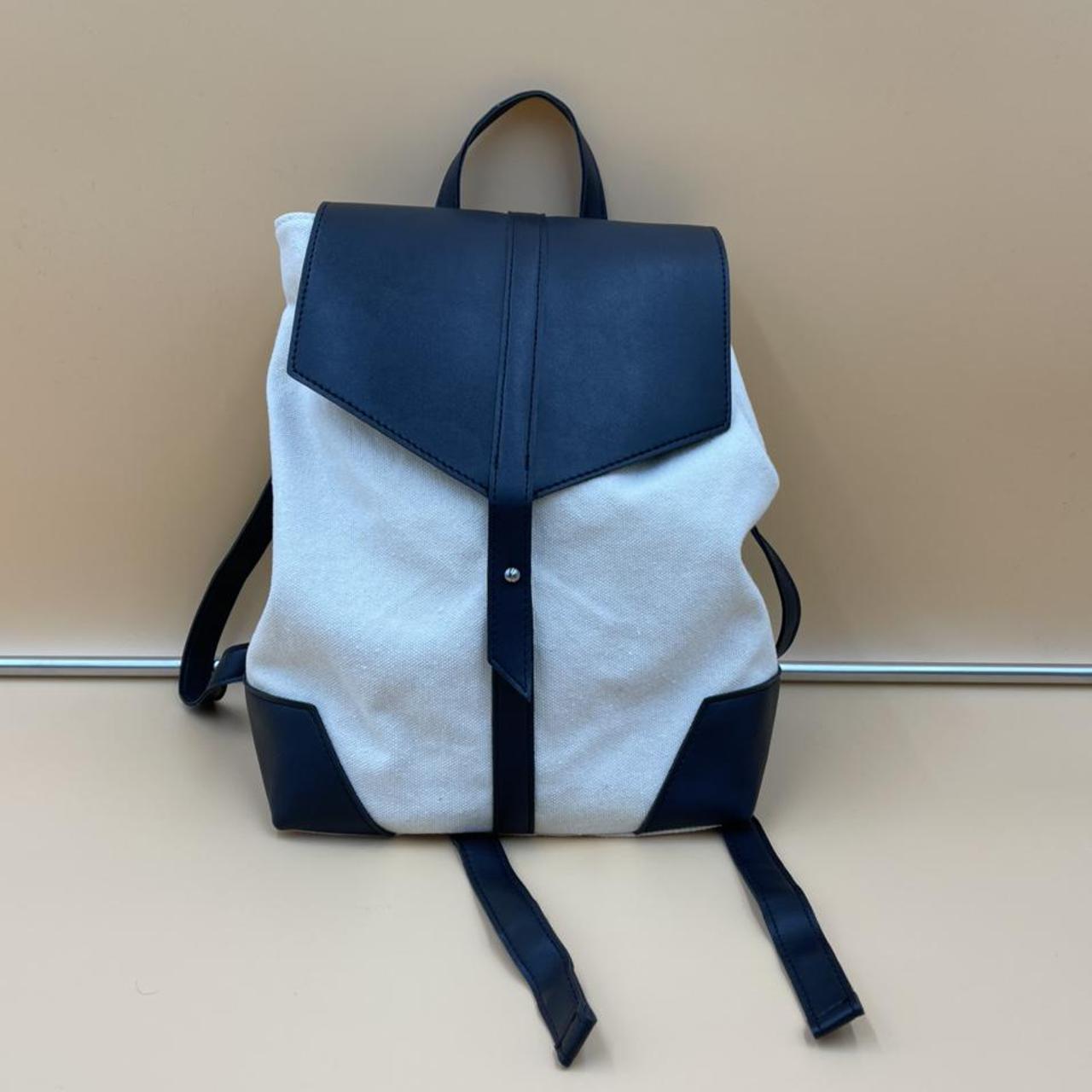 Deux lux Demi canvas backpack in cream and - Depop