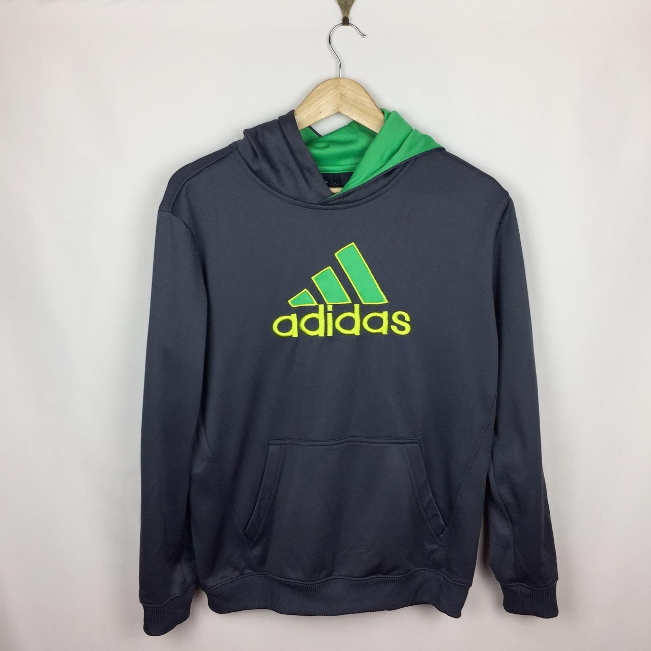 Adidas Men's Grey and Green Sweatshirt | Depop