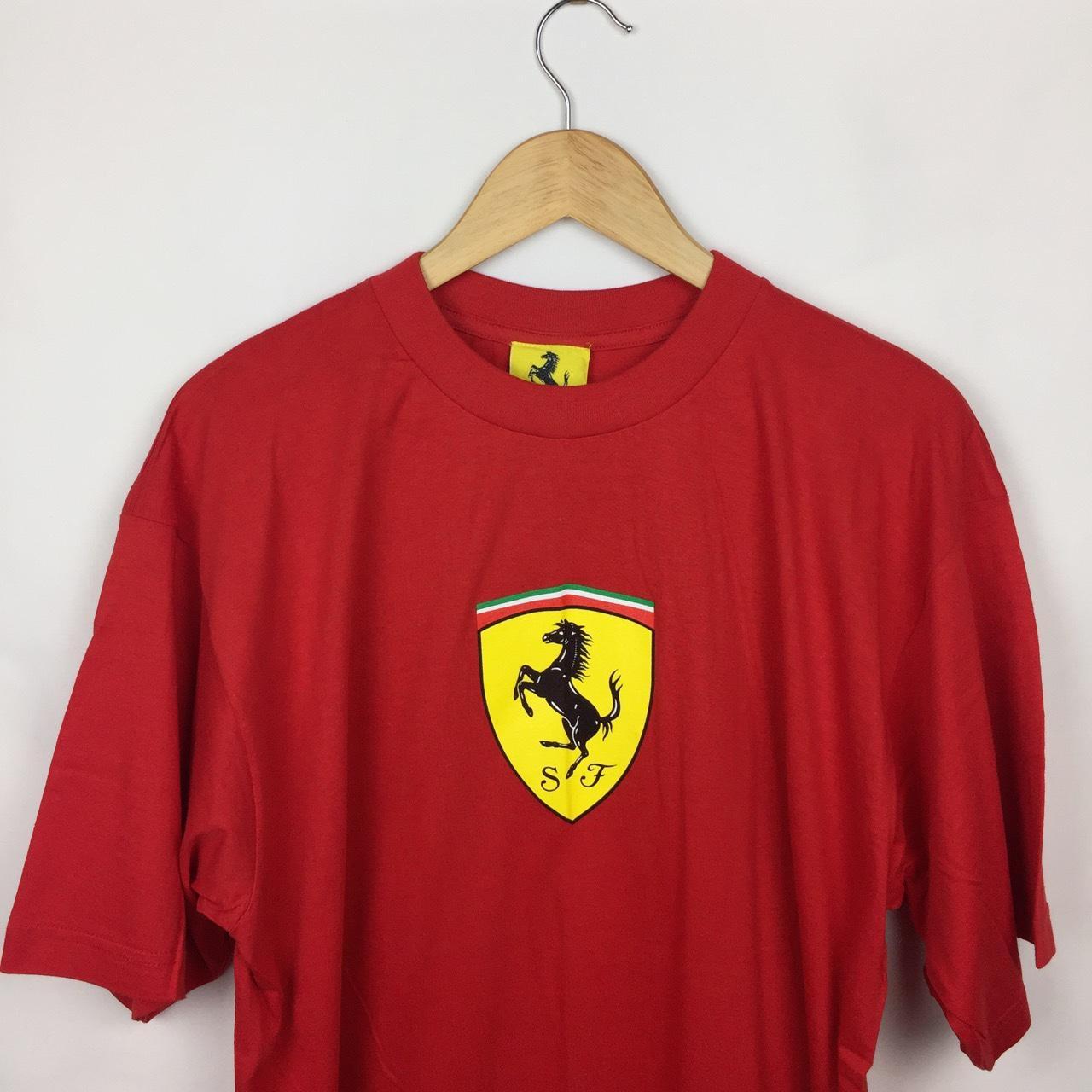 Ferrari Men's Red and Yellow T-shirt | Depop