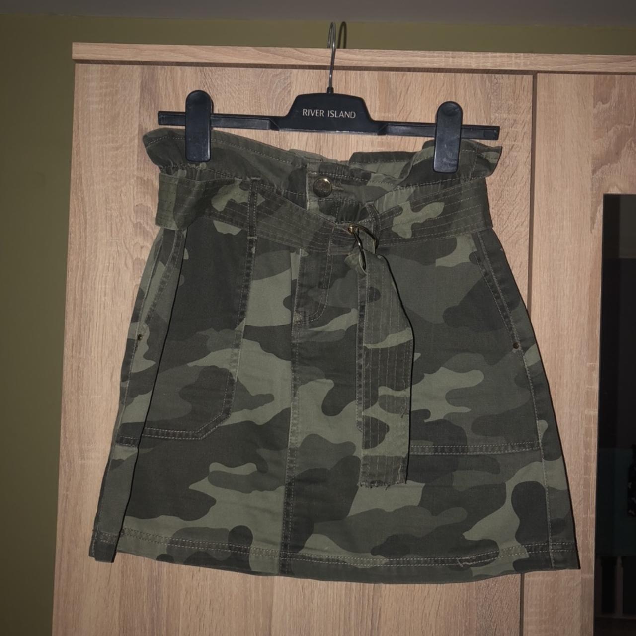 river island camo skirt