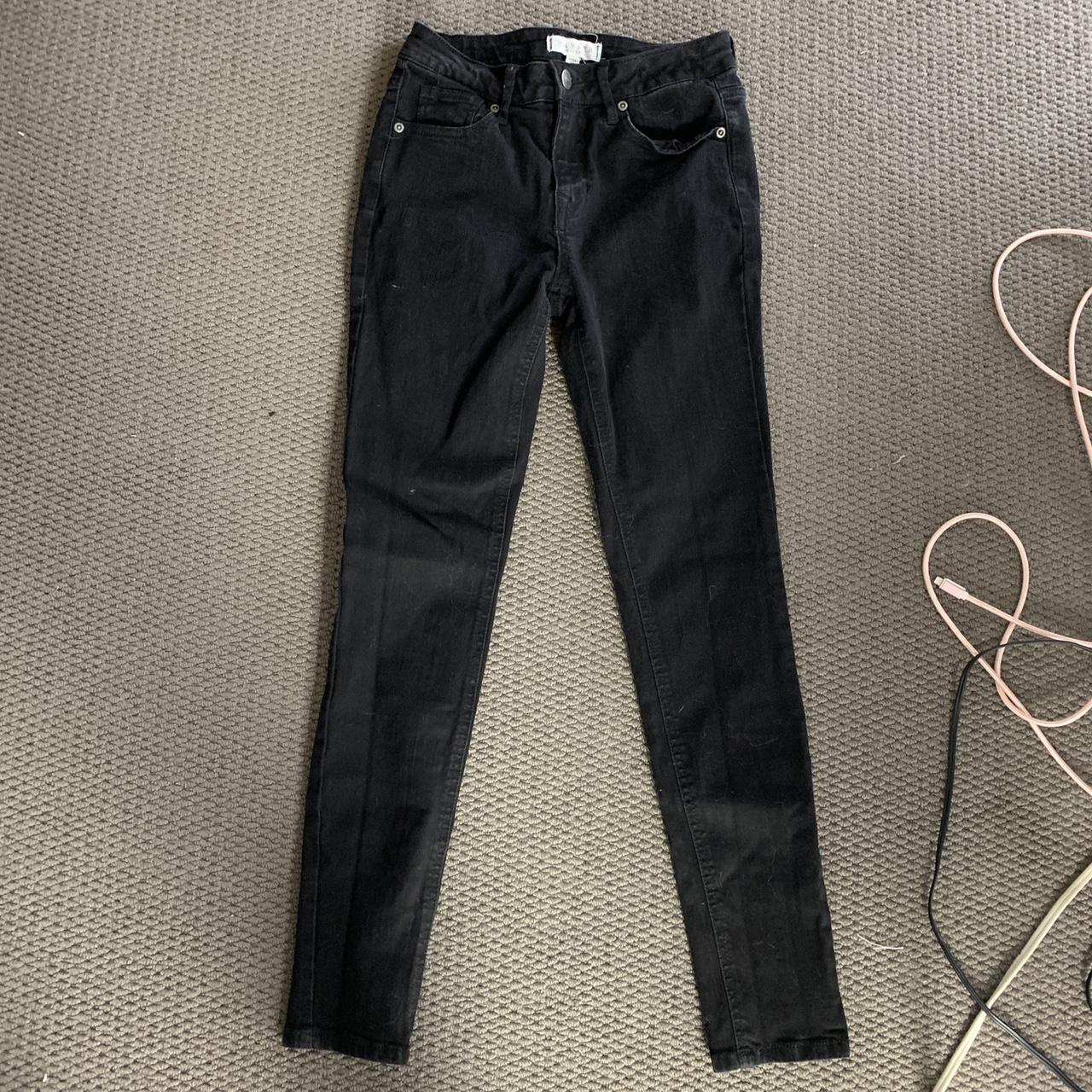 Great basic black mid rise skinny jeans from... - Depop