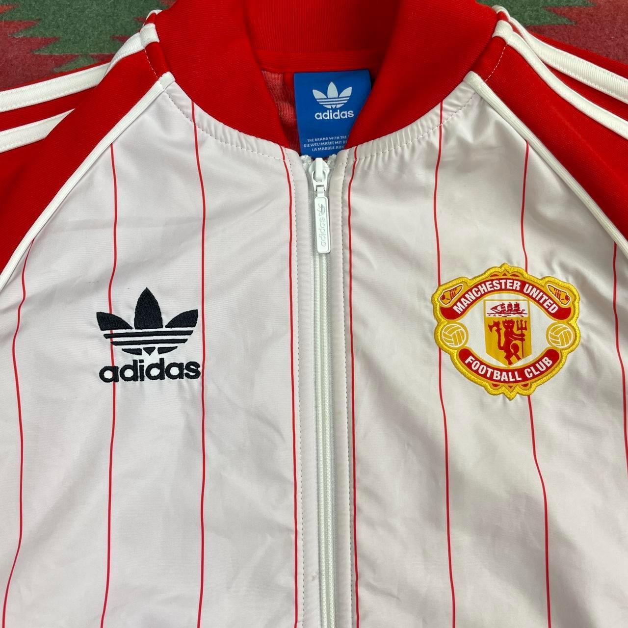 Adidas Manchester United bomber jacket Pinstripe... - Depop