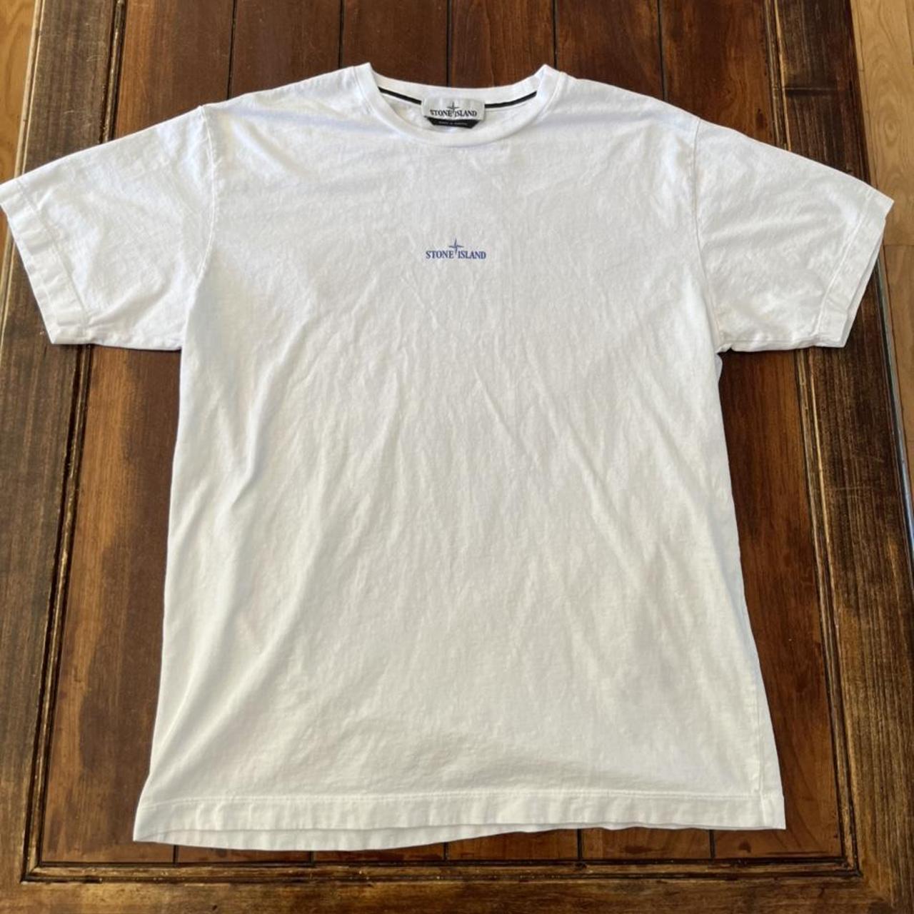 Stone Island Men's White T-shirt | Depop