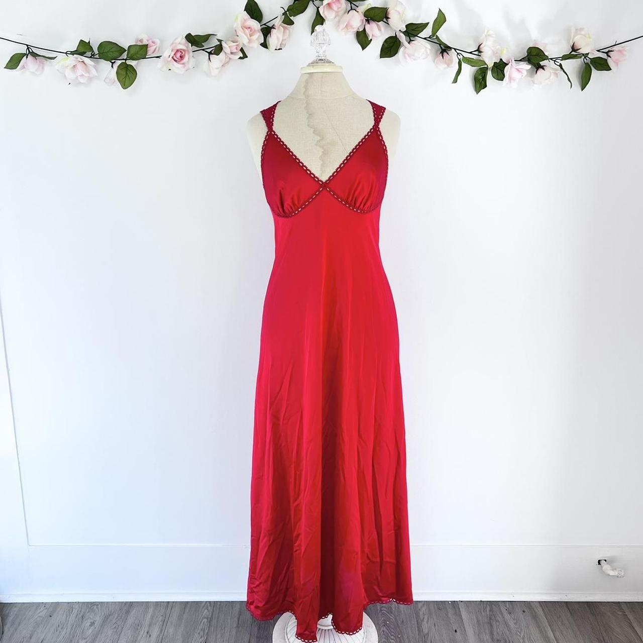 Long Red Slip Dress ♥️ Vintage Vanity Fair Marked as... - Depop