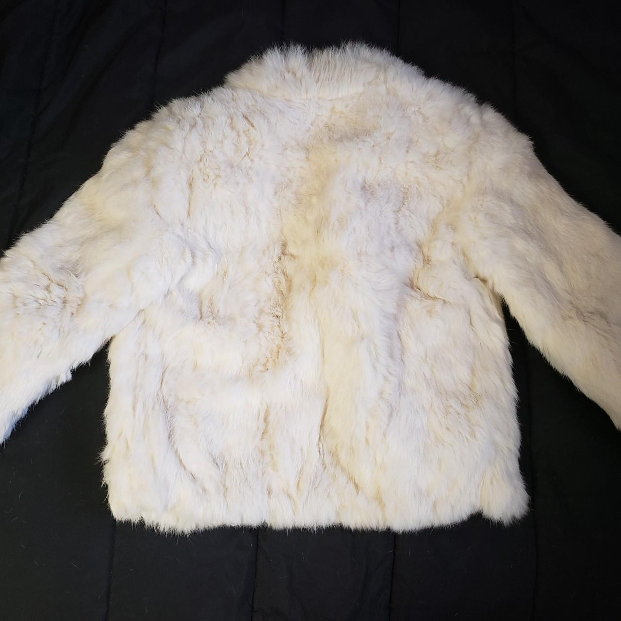 Adorable Niki rabbit fur coat! It features a zipper... - Depop