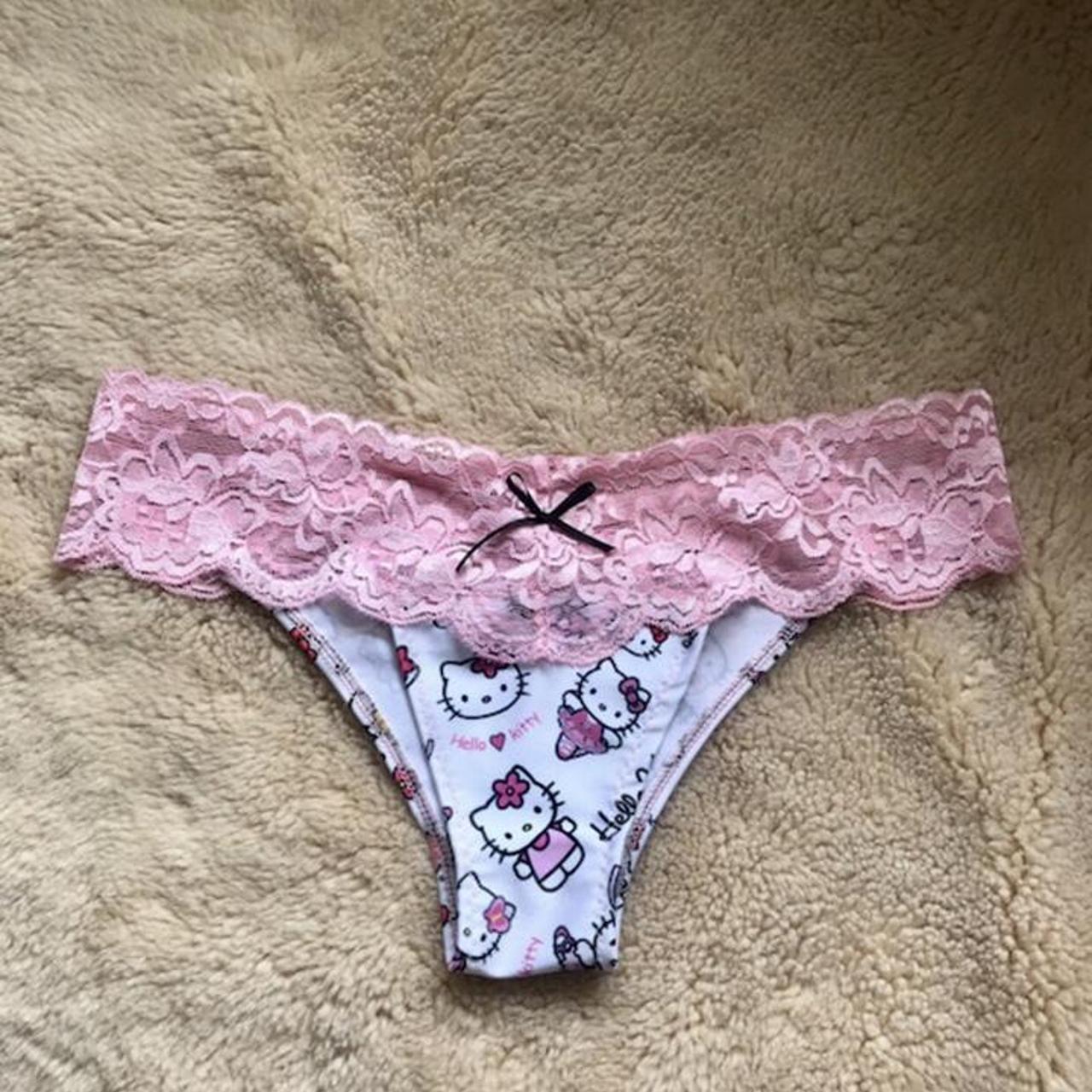 Sexy underwear with Hello Kitty fabric and pink - Depop