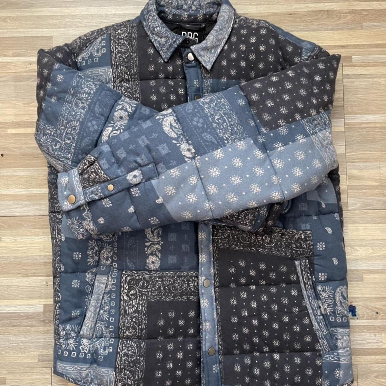 Bandana Print Jacket Thick material Medium but can... Depop