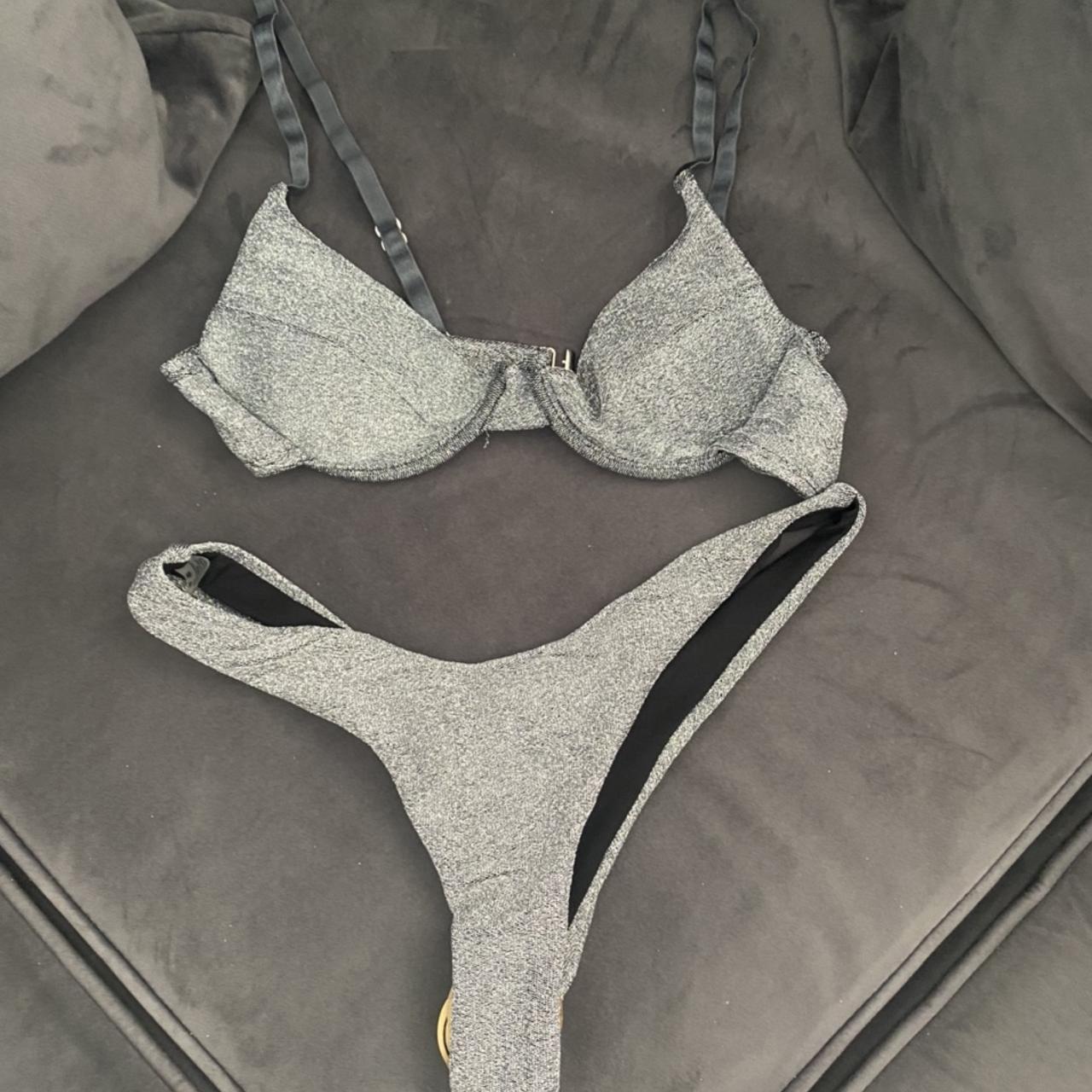 Silver bikini. Glitter effect As seen on Emily shak... - Depop