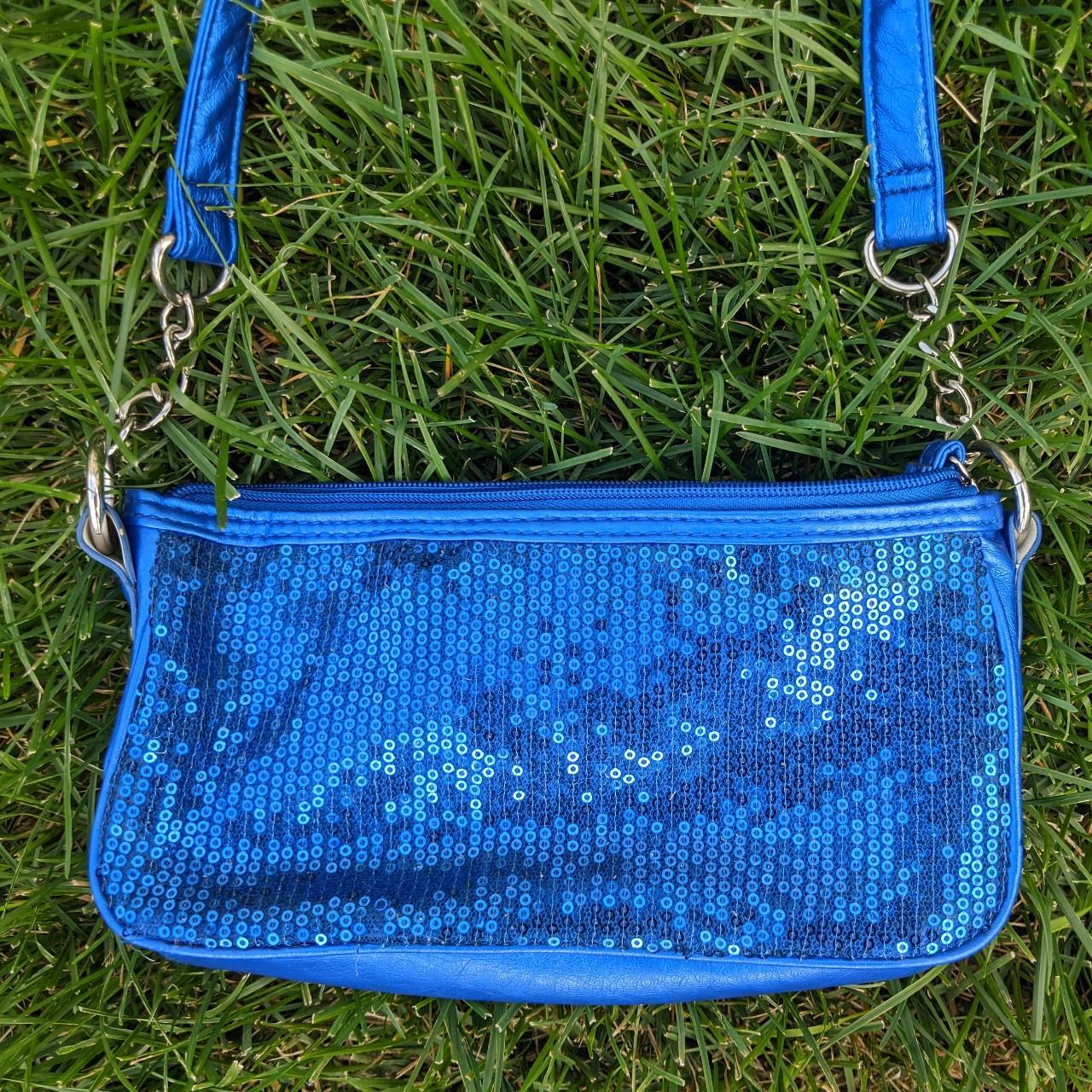 Y2k Blue sequin shoulder bag ✨ Very early 2000s... - Depop