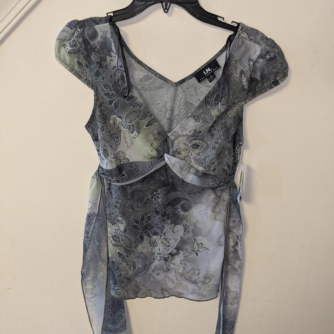 IZ Byer Women's Green and Grey Blouse