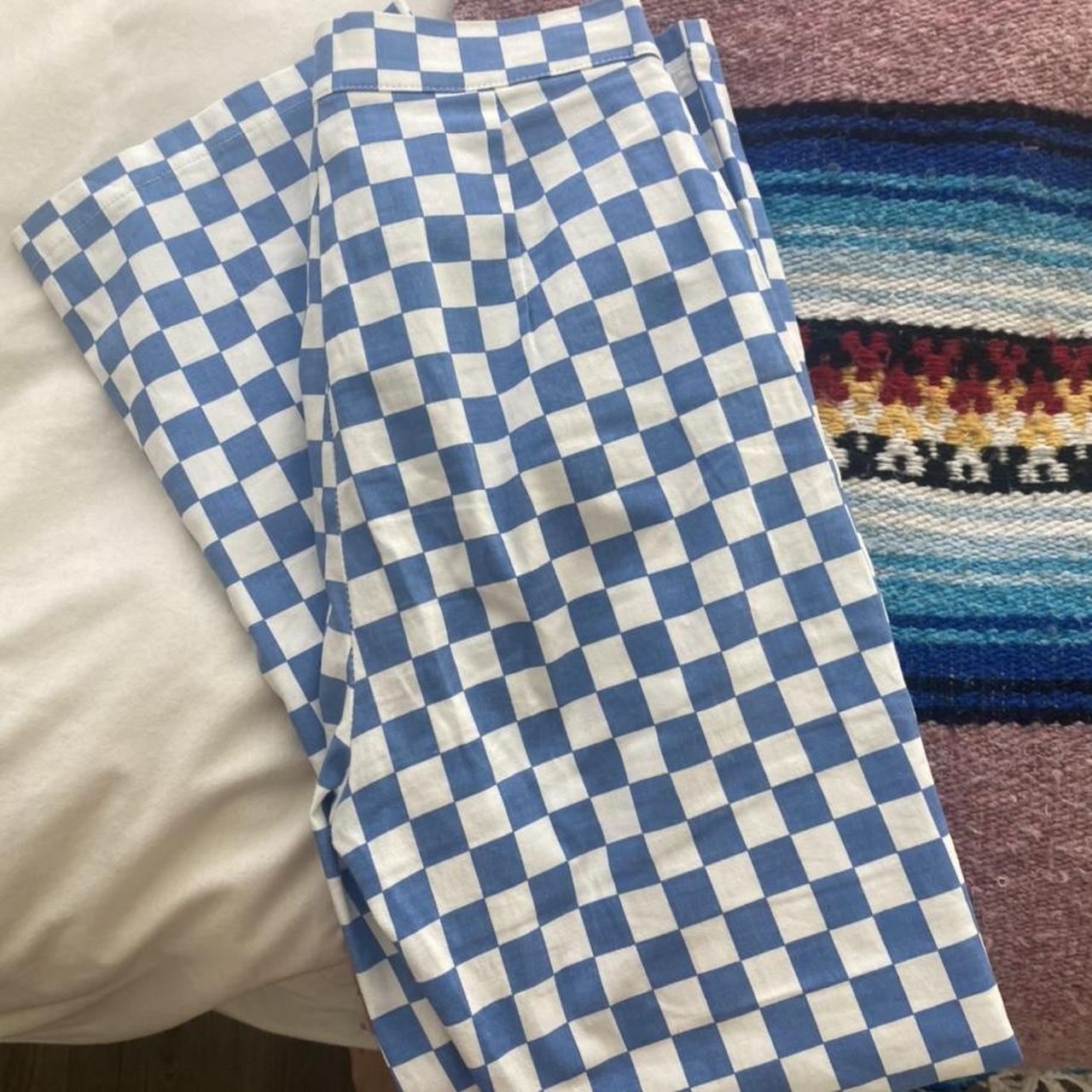 Blue and white checkered pants! Lightweight perfect... Depop