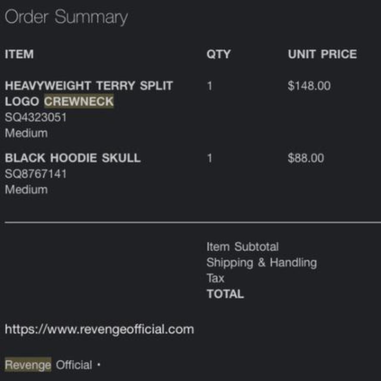 revenge split crewneck