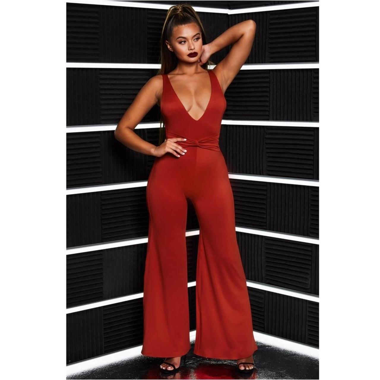 OH POLLY RED FLARE JUMPSUIT MAKE OFFERS Only worn