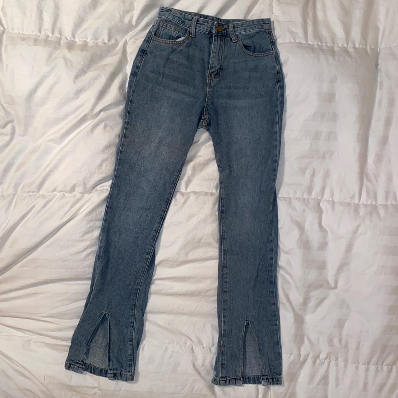 princess polly flare jeans with slits at the... Depop