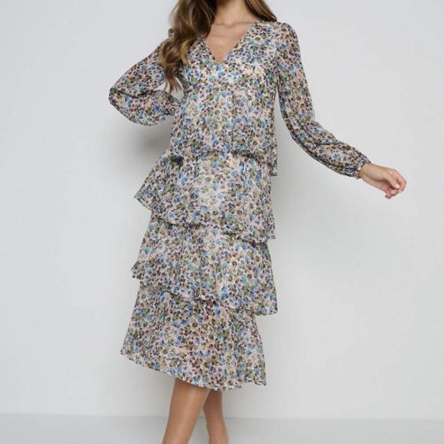Pretty Lavish Ashton Ruffle Midi dress ...