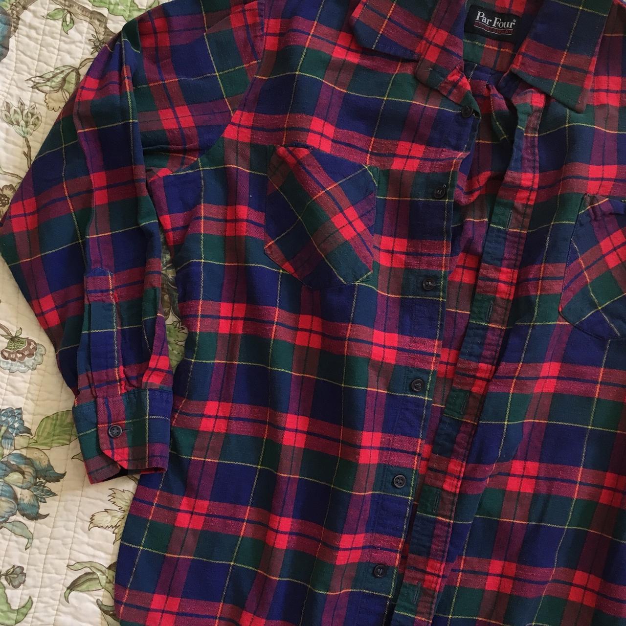 Vintage Back Packer Flannel Plaid Button Down with - Depop