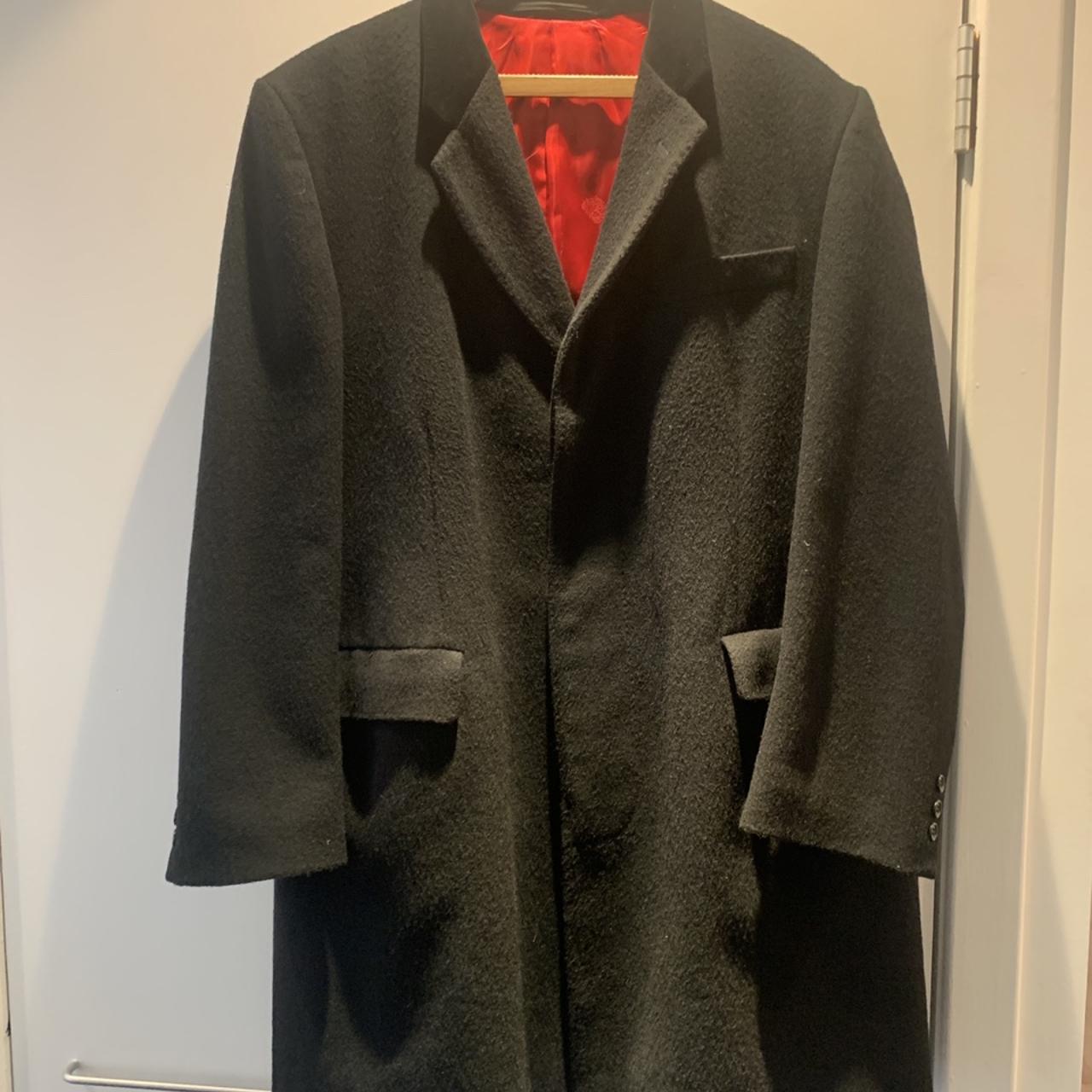 Classic vintage Crombie coat. Black velvet collar... - Depop