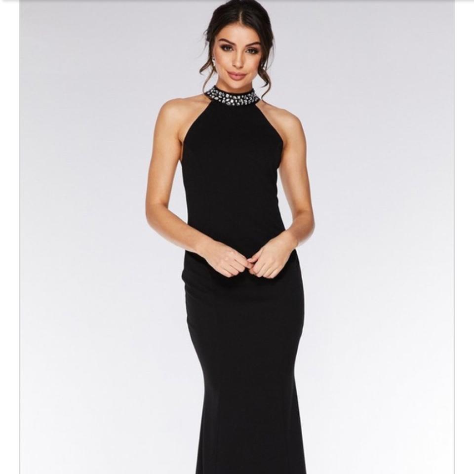 Quiz high best sale neck maxi dress