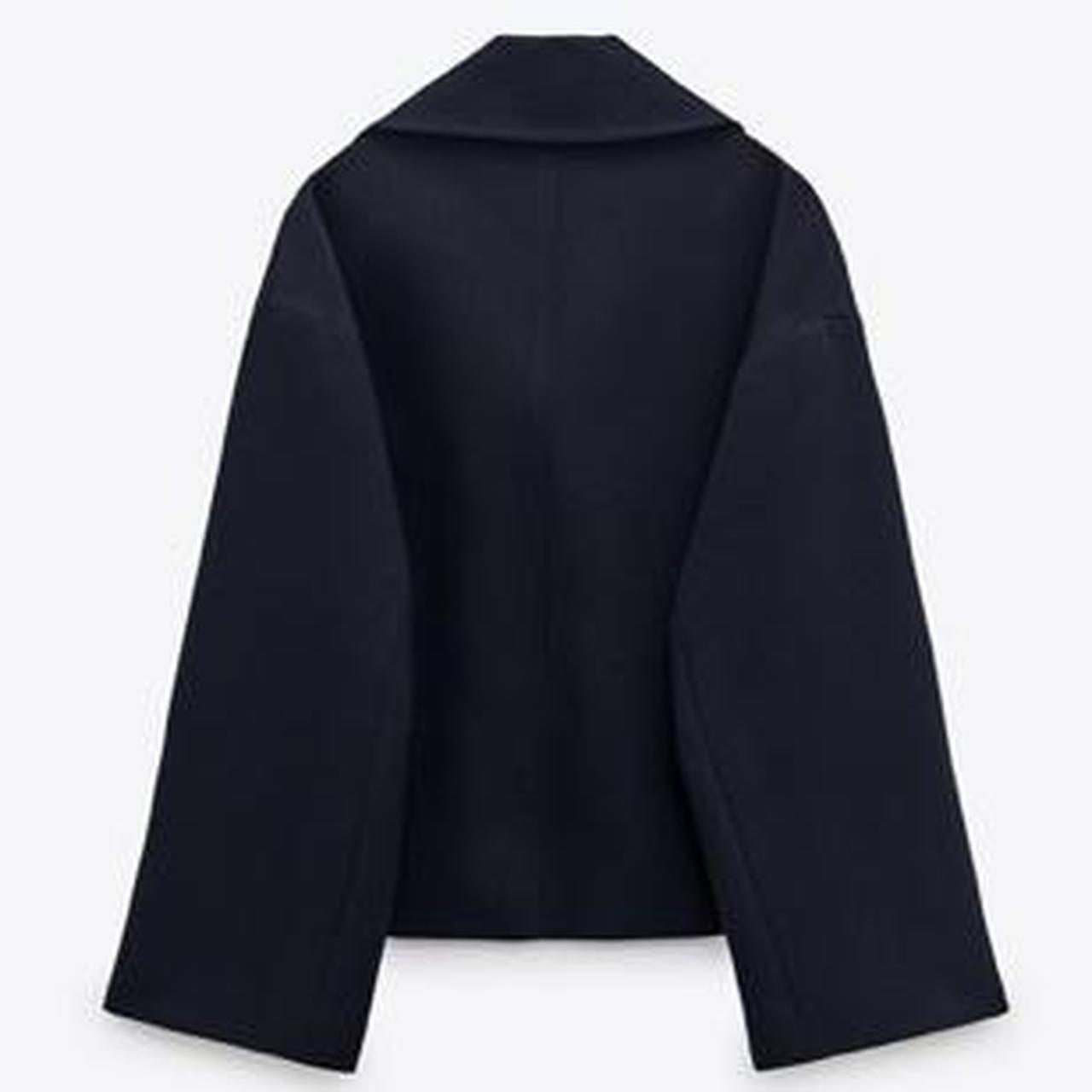 ZARA CROPPED JACKET IN NAVY BLUE SIZE SMALL BRAND NEW Depop