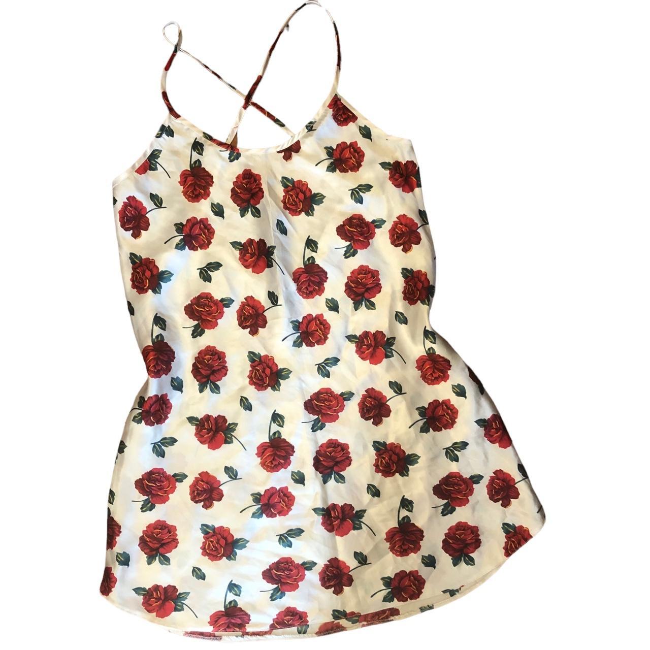 Vintage White floral Slip dress -Size small, large... - Depop