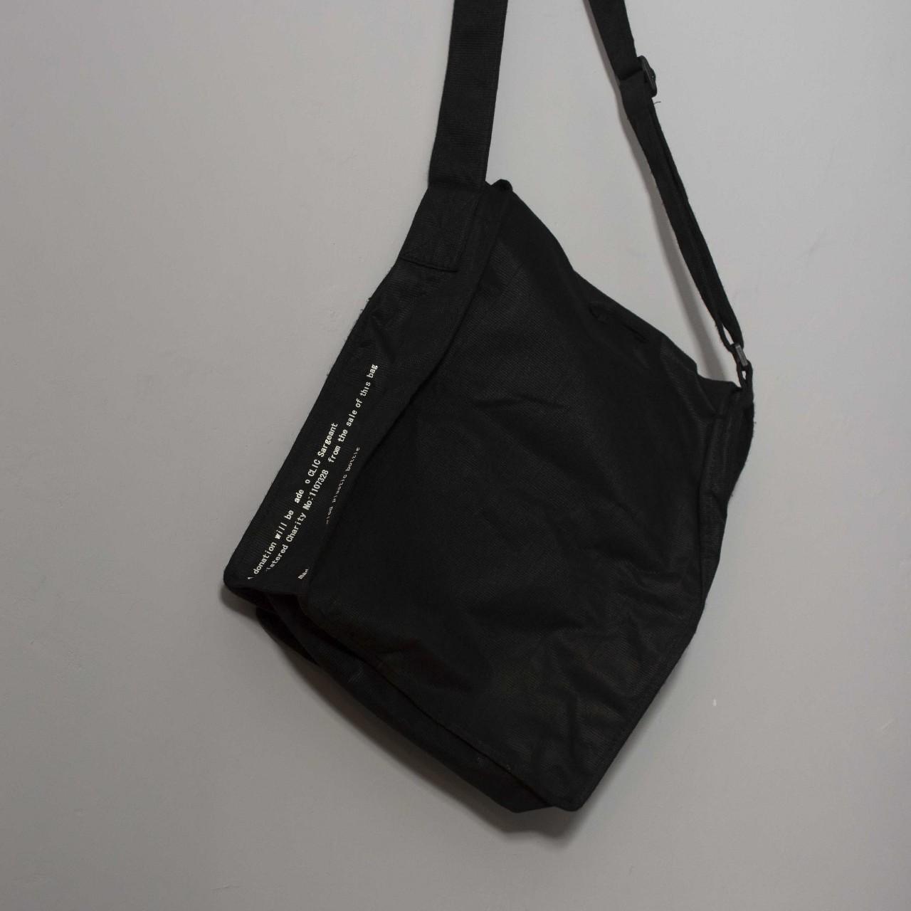 HMV record bag in black with white printed detail.... - Depop