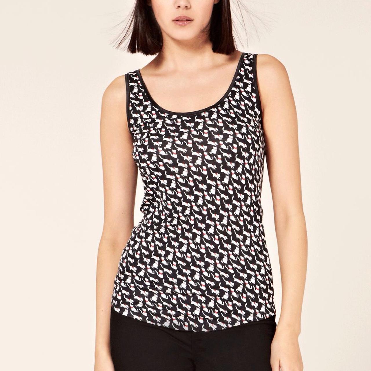 Super cute cat print vest top from Oasis. Hardly... Depop