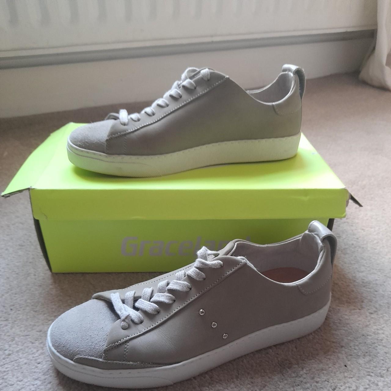 AllSaints Women's Green and Khaki Trainers | Depop