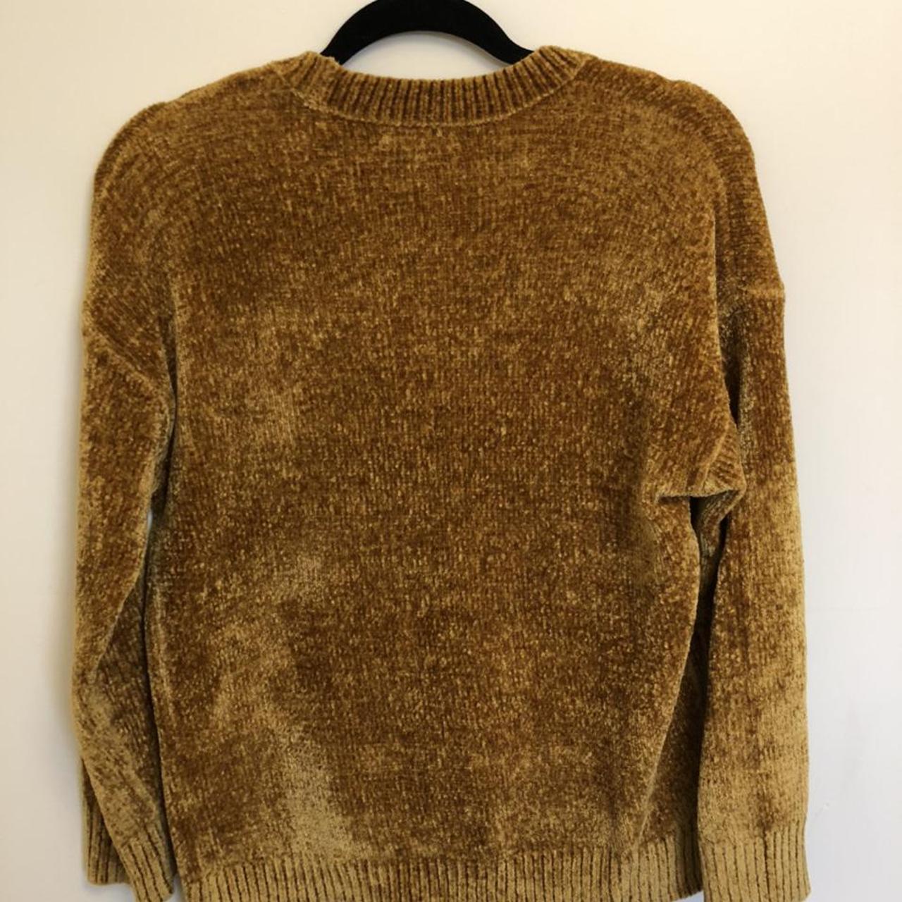 New Look mustard yellow velvet knitted jumper Size... Depop