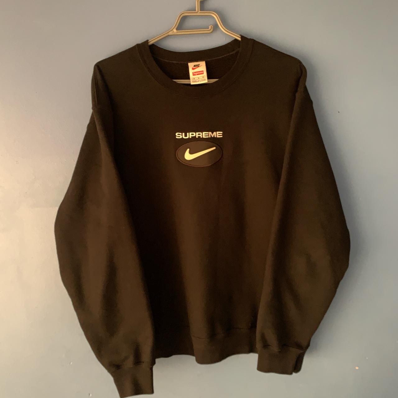 Supreme Nike Jewel Crewneck. Colour: Black.... - Depop