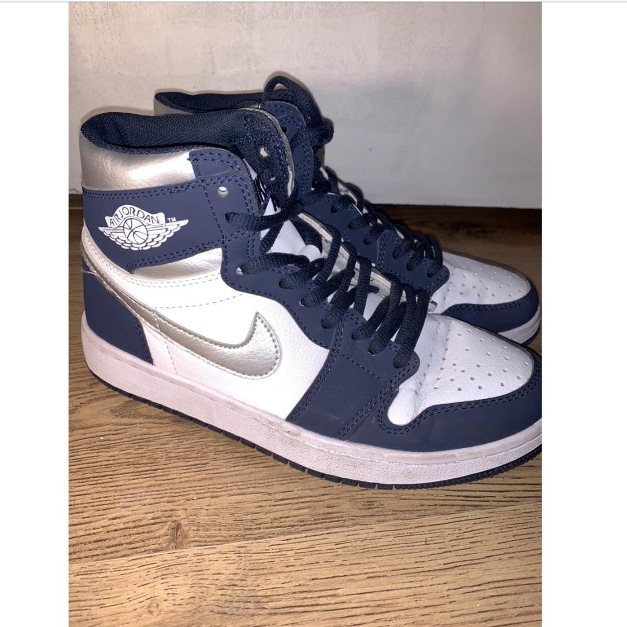 navy and pink jordan 1