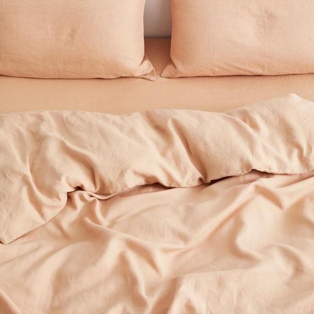 Bed threads french flax linen double fitted sheet... Depop