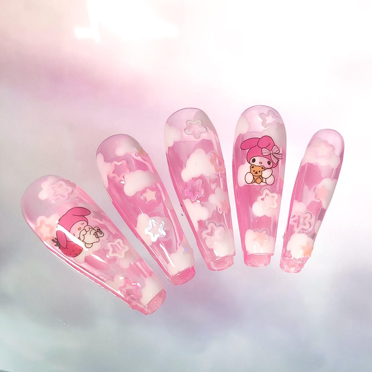 💕jelly My Melody Press On Nails 💕 Order - Depop