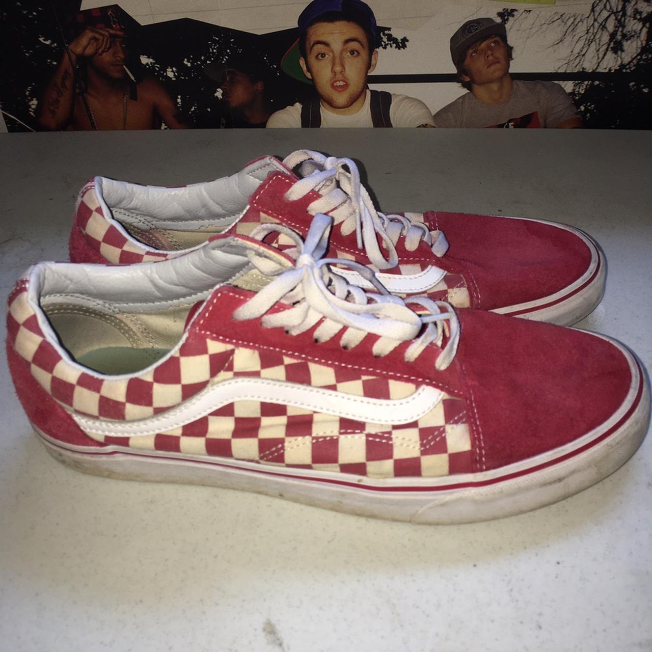 Vans old skool primary check clearance red