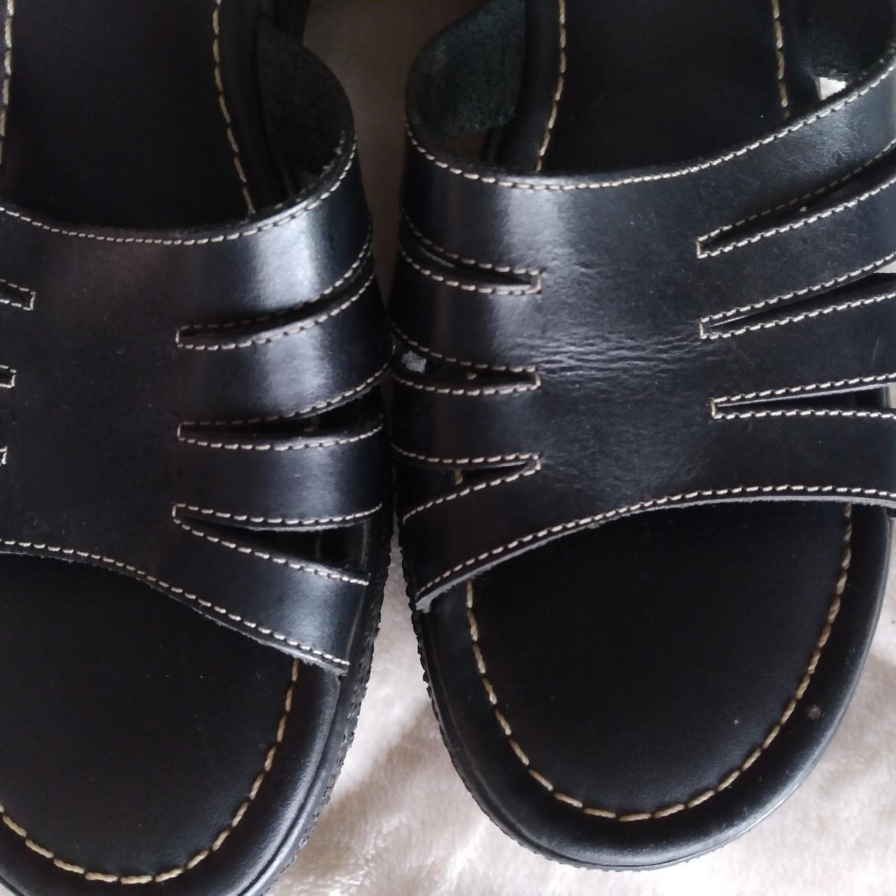 Y2K Black Leather Platform Sandals These shoes are... - Depop