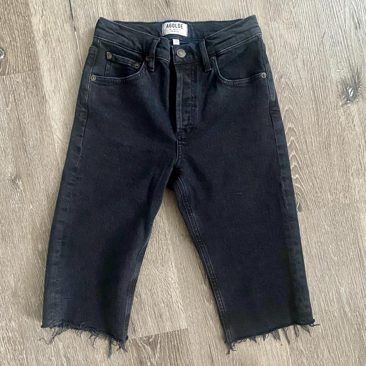 Agolde Carrie Frayed goth grunge Denim Bermuda