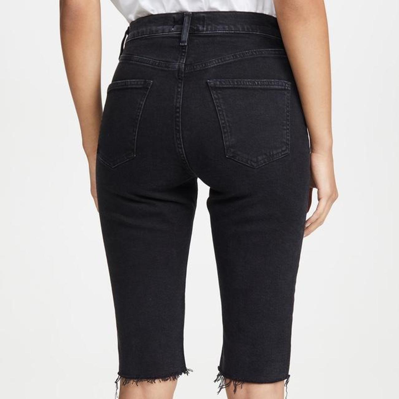 Agolde Carrie Frayed goth grunge Denim Bermuda