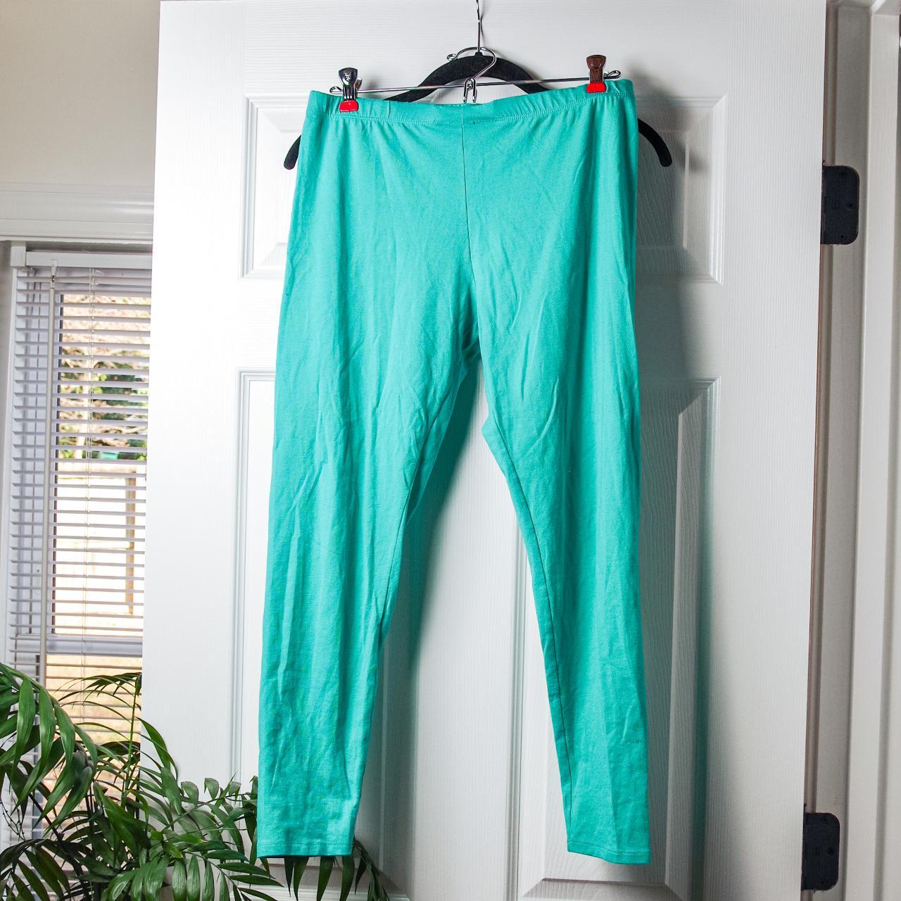 Moda International Women's Green and Blue Leggings Depop