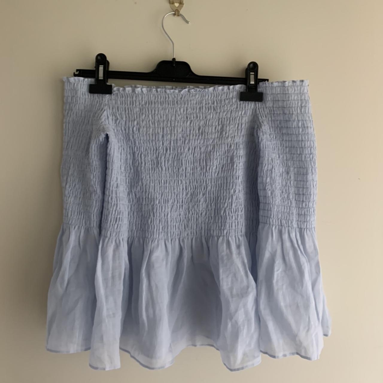 pretty blue zara ruffle top, perfect condition,... Depop