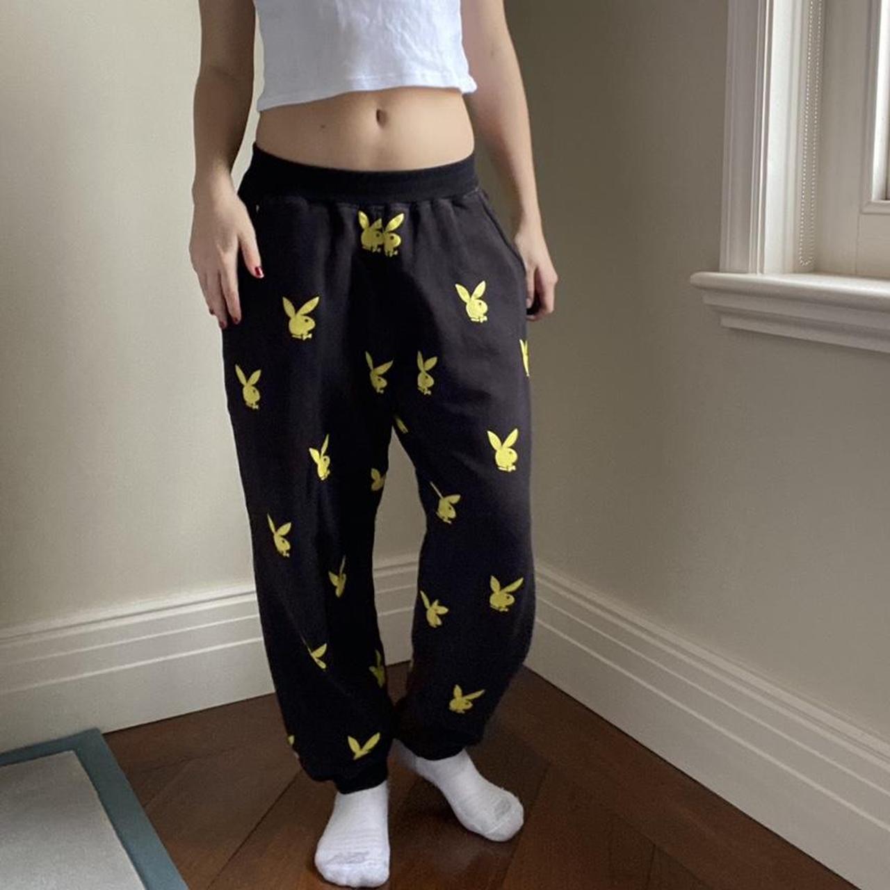 Black and yellow playboy joggers sale