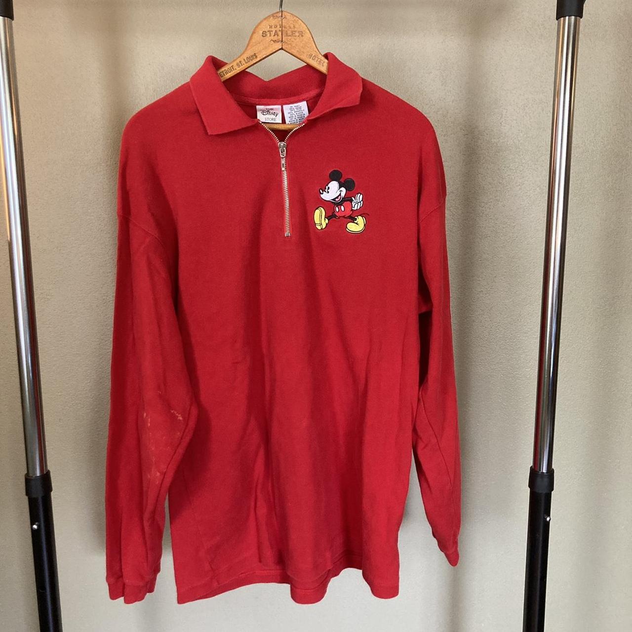 Disney Mickey Mouse quarter zip vintage... - Depop