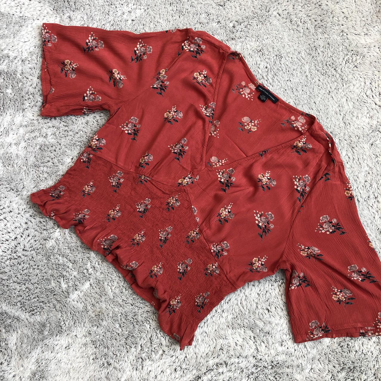 American Eagle Floral Crop Top 🌺 Size L Lightly... Depop